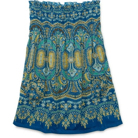 No Boundaries - Juniors Smocked Print Tube Top