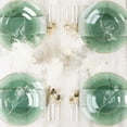 Base Plate Rim Blue Sky Organic Hammered Green With AFN1Gold Rim Round Plastic Plates ...