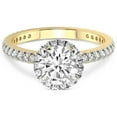 thumbnail image 3 of 3 Carat IGI Certified Round Shape Lab Grown Diamond Engagement Ring | 14K Yellow Gold |Klarissa Halo Diamond Eternity Lab Diamond Ring | FG-VS1-VS2 Quality Friendly Diamonds, 3 of 5