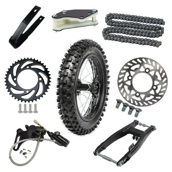14" Rear Wheel Swing Arm with Complete Disc Brake Kit 90/100-14 Tire and Rim for Dirt Pit Bike Offroad Motocross Upgrade Apollo RFZ SSR Taotao 125cc 140cc 150cc RM85