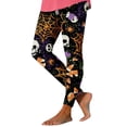 thumbnail image 3 of Danhjin Halloween Leggings for Women Print Stretchy High Waist Slim Graphic Yoga Pants Casual Workout Gym Running Comfy Soft Trousers, 3 of 6