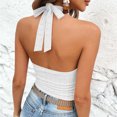 thumbnail image 5 of MYAOYINo Boundaries Womens Halter Neck Tank Top Eyelet Knit Fitted Sleeveless Summer Casual Top, 5 of 6