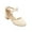 Beige, variant on PINQI Flower Girls Heels Dress Shoes Kids Closed Toe Bow Ankle Strap Mary Jane Sandals Wedding Party Princess Shoes
