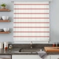 thumbnail image 5 of Red Striped Sheer Curtains 45 Inches Long, Rustic Red Stripe Modern Art Beige Light Filering Curtains, Breathable Simi Curtain Privacy Drapes for Kitchen Bathroom Lightweight Small Window Treatment, 5 of 9
