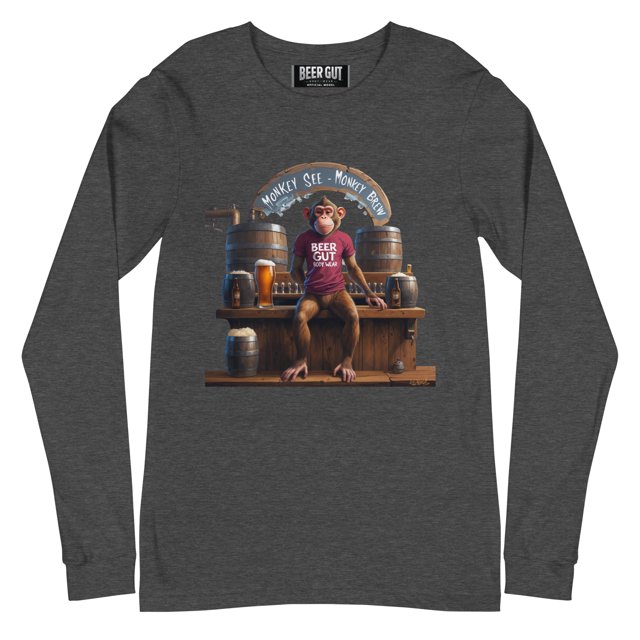 Monkey Voir Monkey Brew T-Shirt Unisexe à Manches Longues