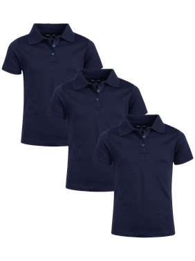 Beverly Hills Polo Club Girls' School Uniform Shirt – 3 Pack Short Sleeve Polo T-Shirt (Size: 4-16)