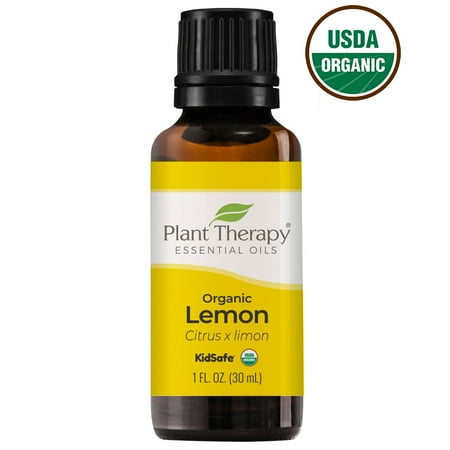 Plant Therapy Organic Lemon Essential Oil 100% Pure, USDA Certified Organic, Undiluted, Natural Aromatherapy, Therapeutic Grade 30 mL (1 oz)