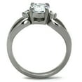 thumbnail image 3 of High polished (no plating) Stainless Steel Ring with AAA Grade CZ in Clear for Women Clear Stone Color Style TK1539 Size 7, 3 of 4