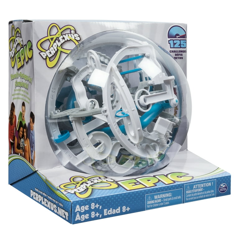 Perplexus Epic 3D Ball Puzzle Maze Game Blue White 125 Obstacles