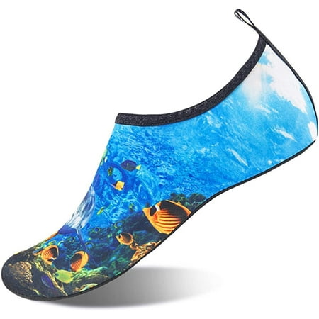 

Womens and Mens Kids Water Shoes Quick-Dry for Beach Swim Surf Undersea Shark (28-29)