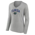thumbnail image 2 of Women's Gray Florida Gators Campus Long Sleeve V-Neck T-Shirt, 2 of 3