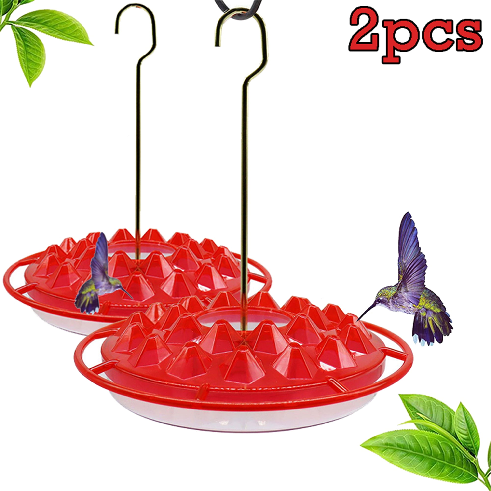 Elbourn Hummingbird Feeder for Outdoors Hanging, 2 Pack, LeakProof