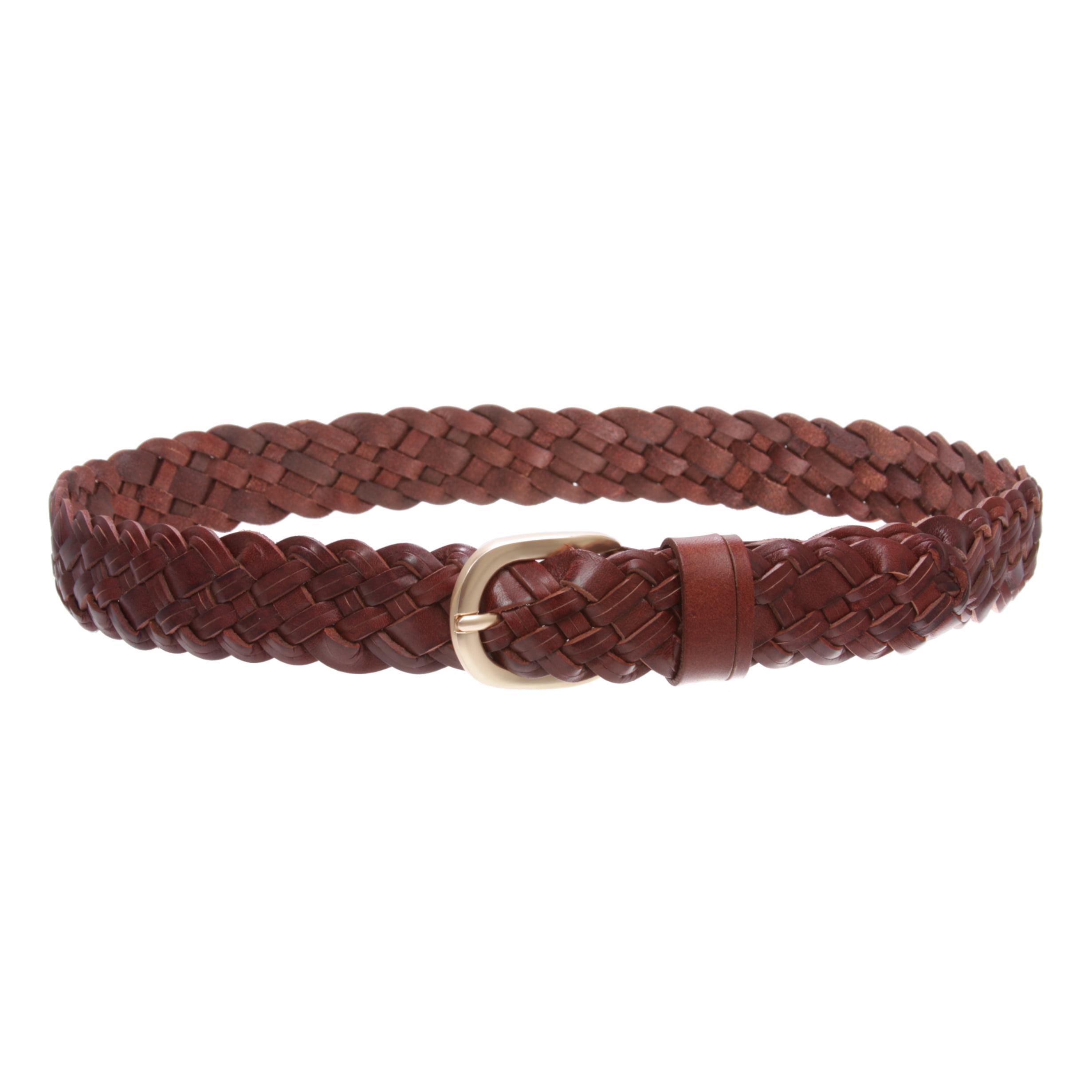 Women's 1 1/2" (38mm) Braided Woven Vintage Cowhide Full Grain Leather Belt