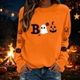 thumbnail image 4 of Aimik Halloween Sweatshirt Women Ghost Pumpkin Letter Print Fall Winter Long Sleeve Crewneck Pullover Top, 4 of 5