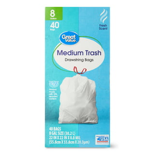 Great Value Strong Flex 13-Gallon Drawstring Tall Kitchen Trash Bags,  Island Oasis, 40 Count - DroneUp Delivery