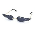 thumbnail image 2 of Unique Hot Rod Flame Shape Retro Cat Eye Funky Sunglasses Gold Black, 2 of 3