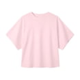 thumbnail image 4 of T Shirts for Women Summer Short Sleeve Tops Round Neck Causal Fashion Basic Fitted Tee by Yigetop Pink XS, 4 of 5