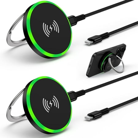 Compatible for iPhone Wireless Charger 2 Pack 15W Magnetic Wireless Charging Pad with Stand Cordless Charger Station with Charging Cable Compatible for iPhone Samsung Android Black Compatible for iPhone Wireless Charger 2 Pack 15W Magnetic Wireless Charging Pad with Stand Cordless Charger Station with Charging Cable Compatible for iPhone Samsung Android Black