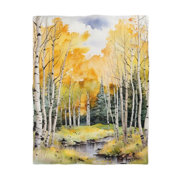 Golden Aspen Grove - Microfiber Duvet Cover