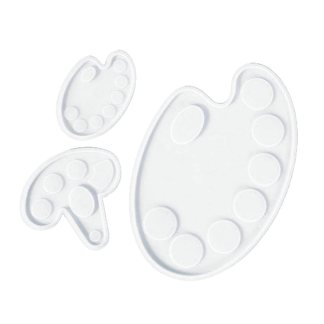 de 3 uds., de silicona, bandeja de pintura, artístico, de dibujo ovalado creativo para decoración para hogar, fundición de p Gloria Molde de silicona paleta