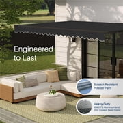 ALEKO 10 x 8 Black Manual Retractable Patio Awning Sunshade