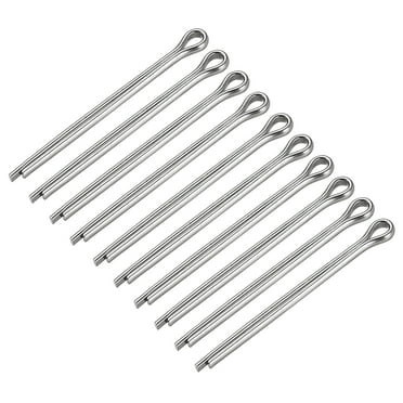 Split Cotter Pin -5mm x 70mm 304 Stainless Steel 2-Prongs Silver Tone 10Pcs