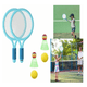 thumbnail image 4 of Raquetas Tenis  BelugBadminton 2 Padel Y 4 Pelotas Set Niños Juego Azul, 4 of 5