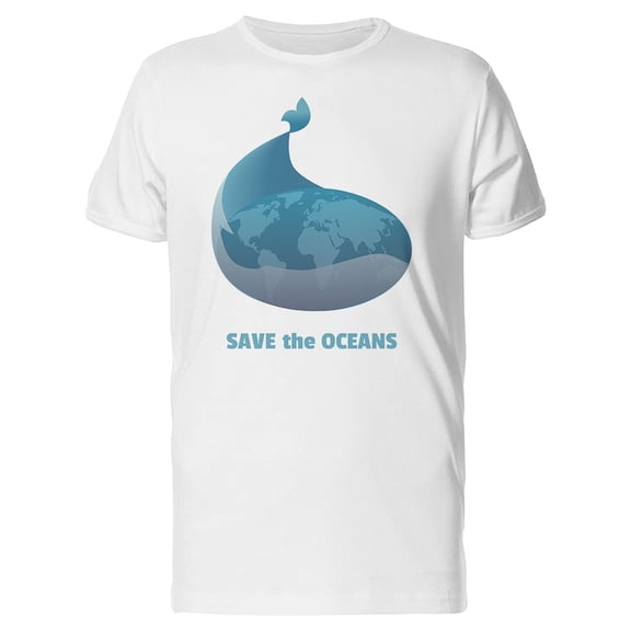 Save The Oceans Beautiful Whale Tee Men's -Image by Shutterstock