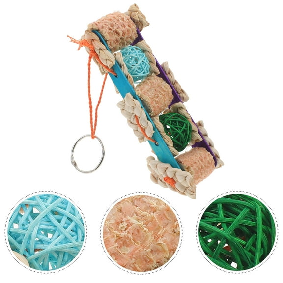 WHAMVOX Assorted Color Wooden Bird Chew Toy for Parrots and Parakeets Easy to Install Durable Hanging Toy 11.5 Inch