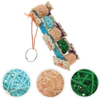 WHAMVOX Assorted Color Wooden Bird Chew Toy for Parrots and Parakeets Easy to Install Durable Hanging Toy 11.5 Inch