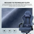 thumbnail image 4 of GTPLAYER Pocket Spring Cushion Gaming Chair with Footrest&&Linkage Armrests Ergonomic Office Chair, Blue, 4 of 9