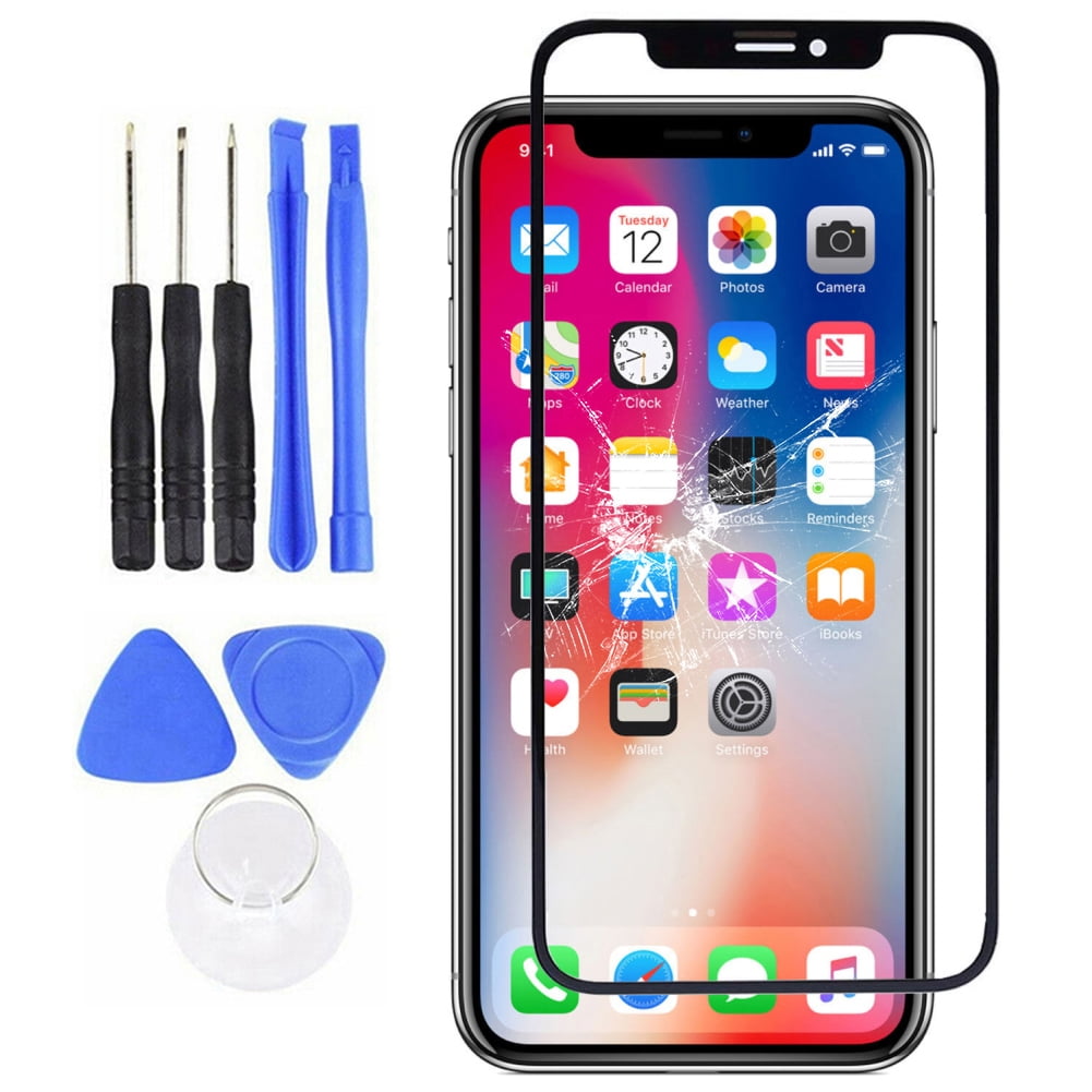 Poseidon Replacement Outer Front Glass Screen Repair Kit for iPhone X XR XS  11 Pro Max 