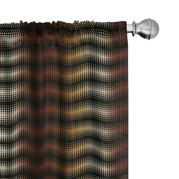 Ambesonne Abstract Curtains, Dotted Continued Pattern, Pair of 28"x63", Grey Multicolor