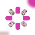 thumbnail image 6 of JZROCKER 24 Pcs Short Square Press On Nails Acrylic False Nails Glossy Artificial Nails Flowers Stick on Nails for Party, 6 of 7