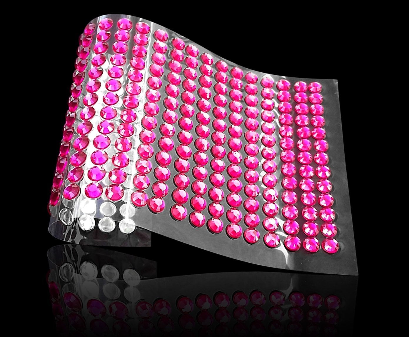 120 x 5mm Purple Diamante Self Adhesive Strips Rows Rhinestone Craft Gems 
