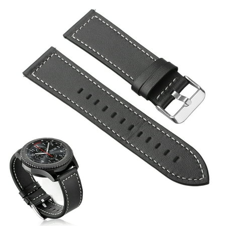 Rawhyde Frontier Leather - Wristband Leather Strap Band Magnetic for Samsung Gear S3 Classic S3 Frontier (Black)