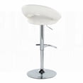 thumbnail image 3 of Set of 2 Posh Contemporary Barstools - Chrome Metal & White Faux Leather with Swivel, 3 of 5