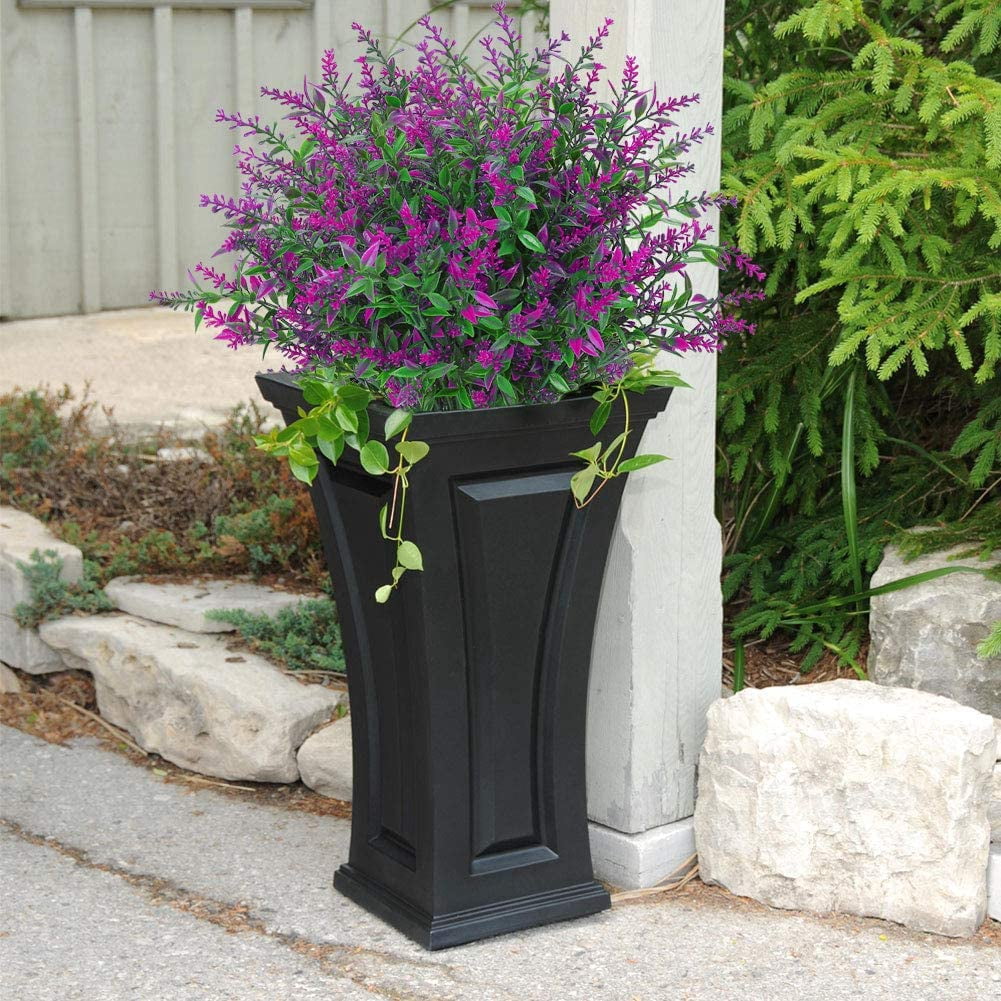 Sinhoon 12 Bundles Artificial Lavender Flowers Outdoor Fake Flowers for Decoration UV Resistant No Fade Faux Plastic Plants Garden Porch Window Box Décor (orchid)