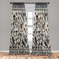 thumbnail image 3 of Ambesonne Ethnic Curtains 2 Panel Set, Folk Botanical Southwestern, Pair of - 28" x 63", Pale Rust Blue Grey Ivory, 3 of 4