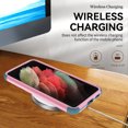 thumbnail image 4 of SaniMore for Samsung Galaxy S21 FE (6.4" 2021) Case, [Sliding Camera Window] Wireless Charging Shockproof Drop Resistant Hybird PC TPU Anti-slip Heavy Duty Protective Shell, Pink+Green, 4 of 7