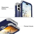 thumbnail image 4 of for iPhone 16 Plus Case, Phone Case iPhone 16 Plus, Heavy Duty 3 in 1 Full Rugged Shockproof Hybrid Hard PC Soft Rubber Bumper Corner Drop Protection Grip Girls Women Boys Men,Darkblue, 4 of 8