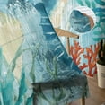 thumbnail image 5 of ERUNPONLY Sea Seahorse Coastal Sheer Curtains 63 Inch Length 2 Panels Set, Nautical Summer Coral Ocean Vintage Voile Window Treatment Curtains Sheers Drapes for Bedroom/Living Room/Kitchen 52x"63"x2, 5 of 7