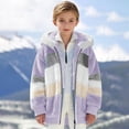 thumbnail image 7 of EnJoCho Girls Fa𝗎x F𝗎r Sher𝗉a Hooded Coat Zipper Fleec𝖾 Jacket Fall Winter Plush Fuzzy Warm Windproof Soft Outerwear Kids Thermal Water Resistant Parka, 7 of 7