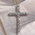 thumbnail image 3 of 1 Carat Ct VS Lab Grown Diamond Cross Crucifix Pendant Real Genuine Created in 14k Yellow Gold with Necklace Chain for Men and Women Golds, 3 of 7