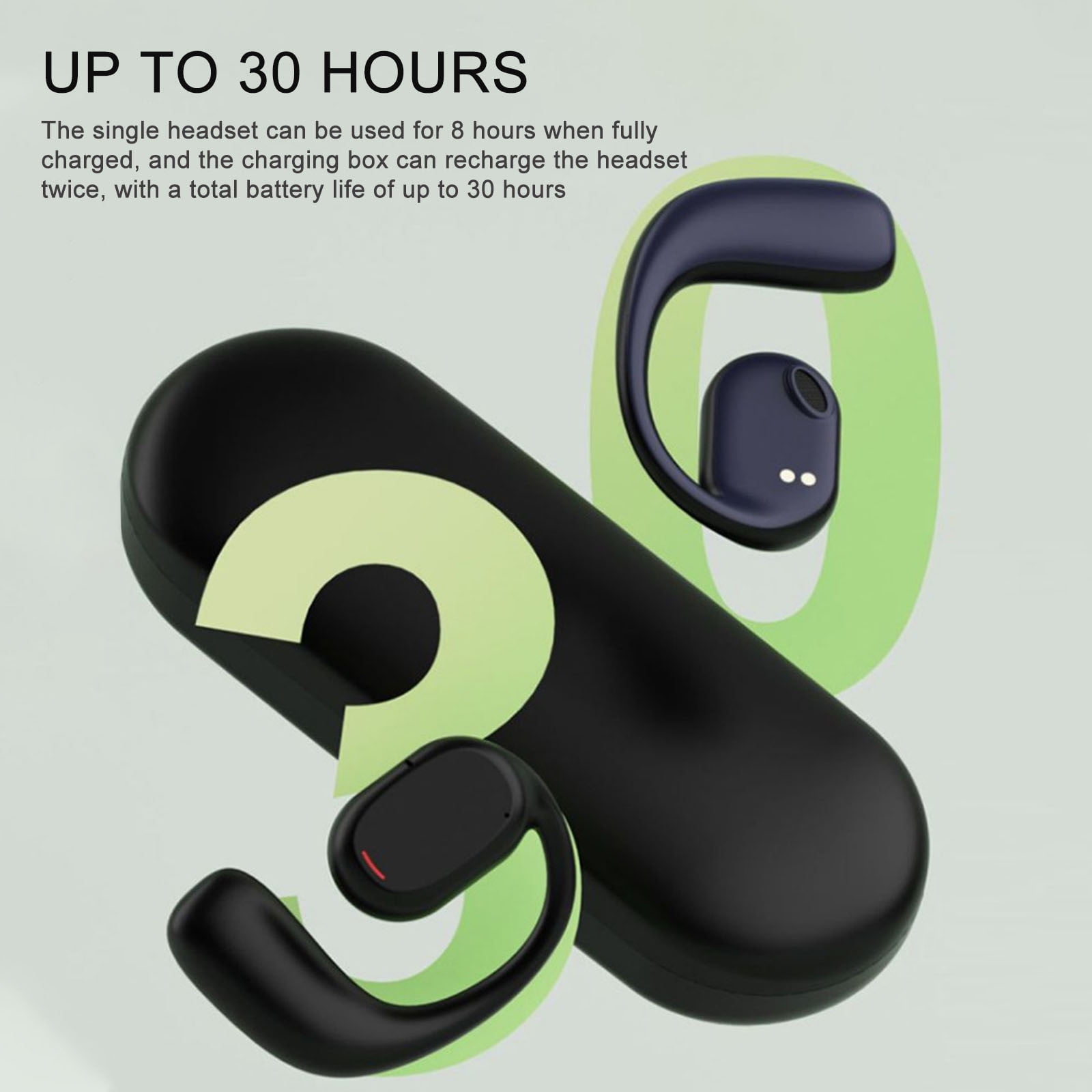 WSBDENLK Hi-Fi Tws-Headphones Not In-Ear Js270 with Ear Hooks for Training Sport Digital Display Wireless Earphones Bluetooth 5.3 Inaudible Wireless Earbuds with Mic