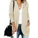 thumbnail image 1 of Cárdigan Manga Larga Bolsillo Color Puro Moda Casual Dobladillo Curvo Tops para Mujer Albaricoque S, 1 of 6