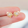 thumbnail image 3 of Viadha Earrings for Women Women's Fashion Crystal Heart Earring Heart Ear Studs Jewelry Gift, 3 of 6