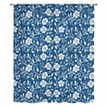 thumbnail image 2 of Blue White Floral Sheer Curtains 54 Inches Long, Farmhouse Retro Botanical Leaves Light Filering Curtains, Breathable Simi Curtain Privacy Drapes for Kitchen Bathroom Small Window Treatment, 2 of 9