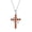 Garnet Oragne, variant on Crown Cross Necklace for Women, 18K Yellow Gold Plated Crown Cross Pendant Necklace Zirconia Cross Necklaces Faith Cross Jewelry First Communion Gifts