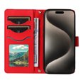 thumbnail image 3 of Crossbody Wallet Case for iPhone 13 Pro Max, Credit Card Slots Elegant PU Leather Magnetic Closure Shoulder Strap Purse Phone Case Flip Kickstand Full Body Protection Cover for Women Girls, Red, 3 of 13